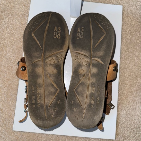 A.S. 98 Pacey Natural Leather Studded Harness Zip Sandals Size EU 39 / US 9 - Picture 10 of 11